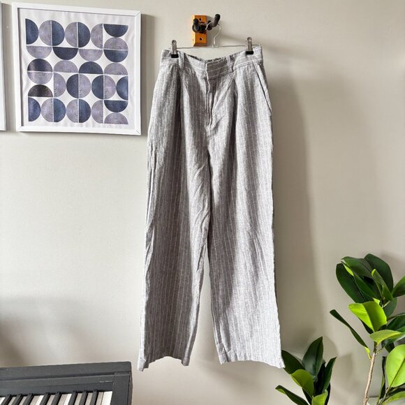 Uniqlo Pants - UNIQLO • linen striped pants